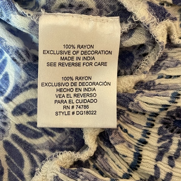 Urban Outfitters Patrons of Peace Hi Low Peplum Flowy Blue Floral Tank XS - Picture 3 of 6